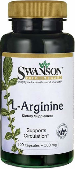 Swanson L-Αrginine 500mg 100 Kapseln Ungesüßt