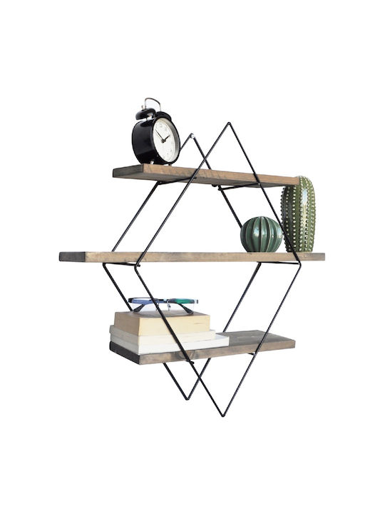 Raft Perete Nuc / Negru 60x14x60cm