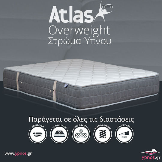 Ypnos Atlas Overweight Einzel Orthopädisch Matratze Schaum / Latex Beidseitig 90x200cm