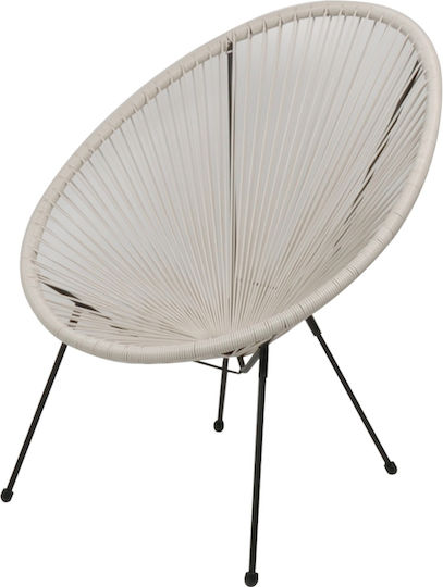Outdoor-Sessel Rattan Acapulco Weiß 73x76x89εκ.