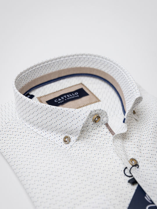 White shirt with micro pattern, CASTELO