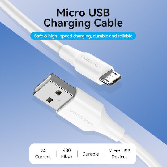 Vention Regulär USB 2.0 auf Micro-USB-Kabel Weiß 3m (CTIWI) 1Stück