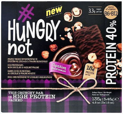 Hungry Not Riegel mit 40% Protein & Geschmack Haselnuss Praline 45gr