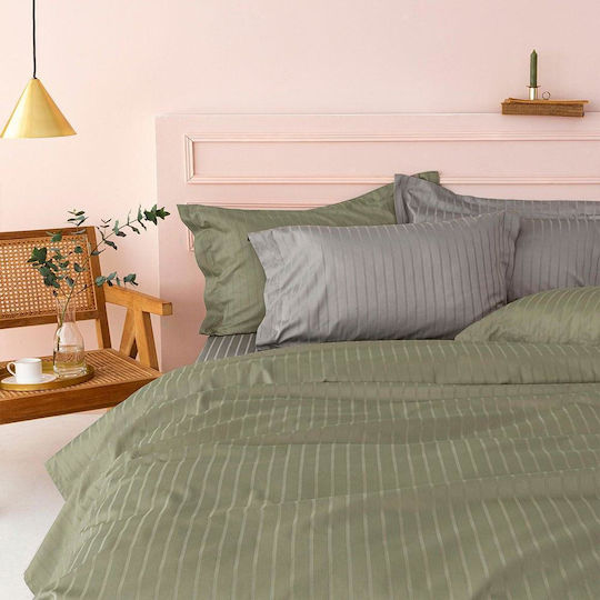 Palamaiki Bettwäsche-Set Überdoppel 240x270cm. Sateen Riga Ladi 4Stück