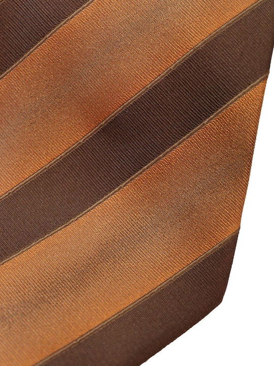 GALLIENI TIE 9CM STRIPED BRONZE