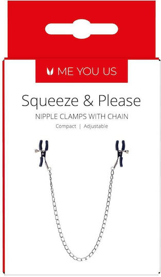 Me You Us Nipple Clamps in Silver Color