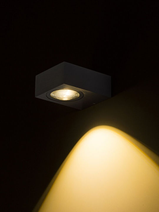 Rendl Light Studio Wall-Mounted Outdoor Spot Light LED IP54 5W with Warm White Light Double Beam 8x11x4.5εκ.