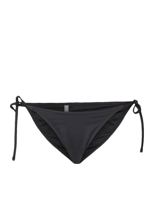 Bikini Slip με Κορδονάκια Μαύρο