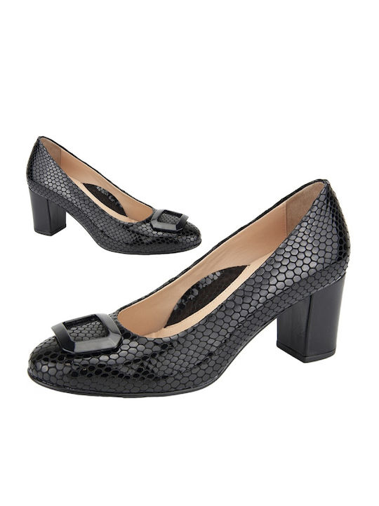 Γόβες Relax-Anatomic Leather Heel   H56124  Available Options BLACK (ΜΑΥΡΟ)