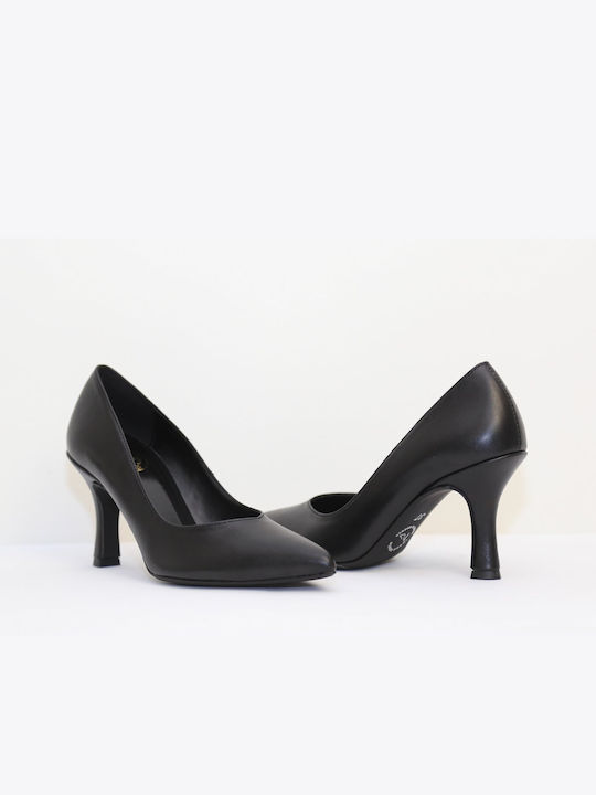 Irene 754 Leather heel in Black color