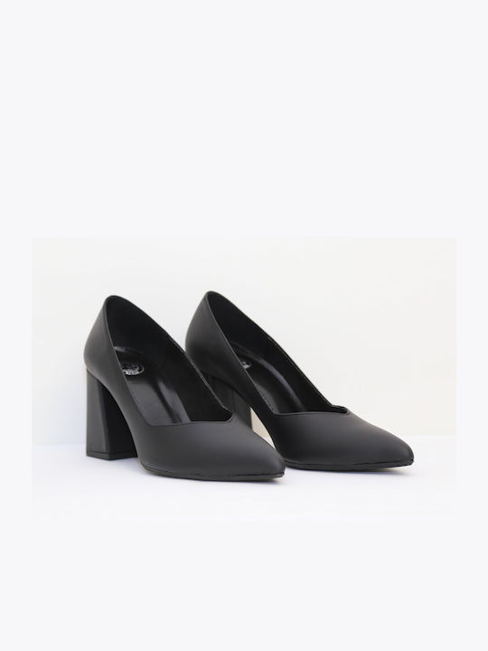 Irene 753 Leather heel in Black color