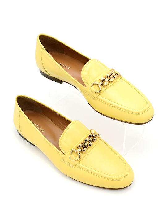 Damen Loafers aus Leder CHANIOTAKIS Gelb Damen Loafers 256