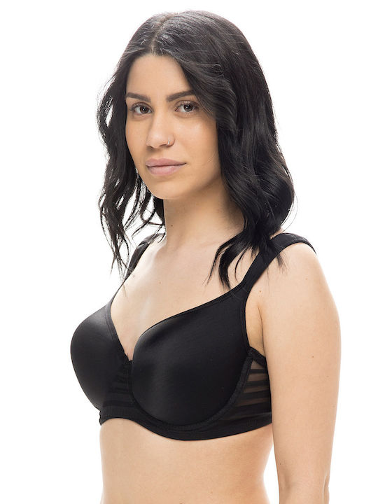 Women's bra with underwire and light padding (C Cup)-34-8050a Black