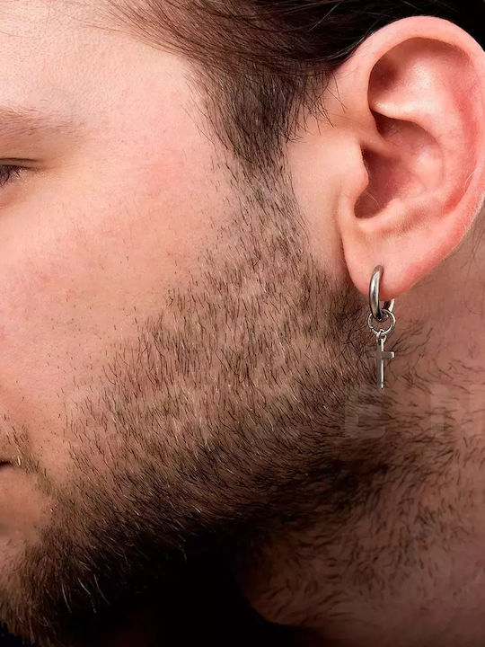 Oxzen Men's Single Earring Hoop made of Steel