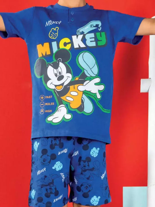 CHILDREN'S COTTON SUMMER PAJAMAS MICKEY MOUSE DY42G7137 ROYAL