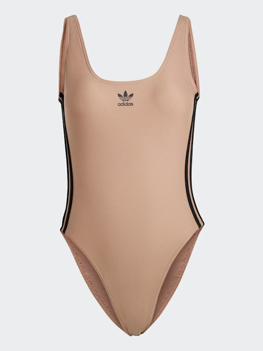 Adicolor 3-Stripes Αθλητικό Ολόσωμο Μαγιό Ροζ