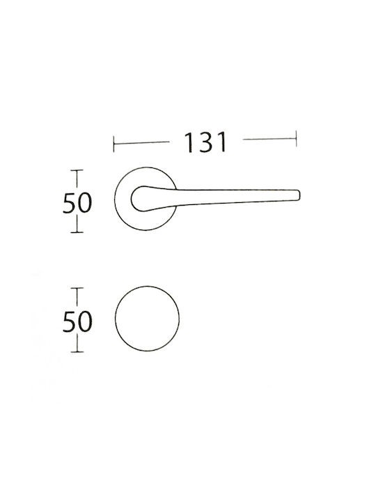 Rosetta Knob N1505 Nickel matt 131mm Piece Left for Front Door