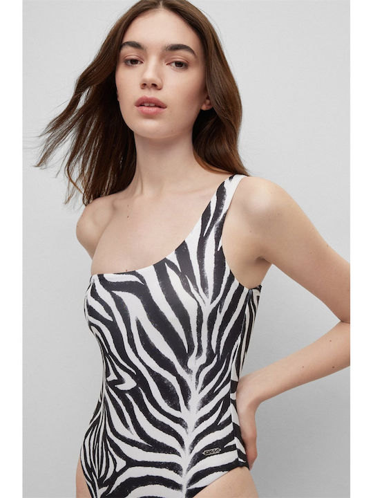Savanna One Piece Swimsuit With One Shoulder Animal Print