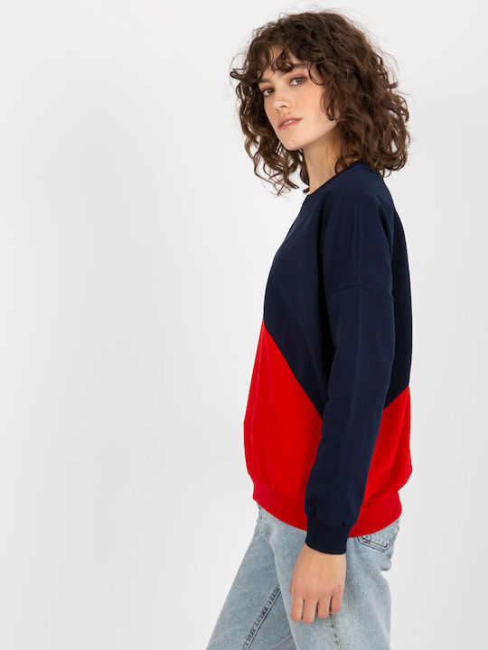 Relevance Women's Long Sweatshirt Red - Navy Blue