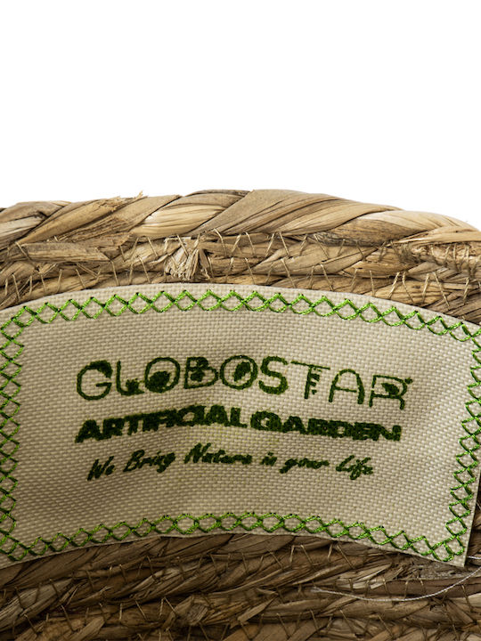 GloboStar PAROS Übertopf Korbweide Beige mit Gestell 24x24x19εκ.