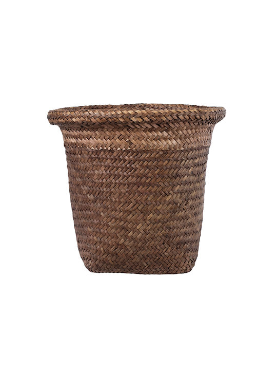 GloboStar Artificial Garden Skiathos Κασπώ Ψάθινο Καφέ με Βάση 24x24x24εκ.