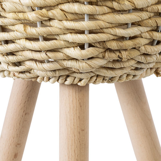 GloboStar Artificial Garden Limnos Planter Wicker Beige with Stand 26x26x42cm.