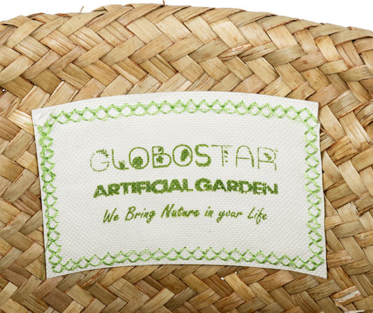 GloboStar Cecilia Übertopf Korbweide Beige mit Gestell 24x24x24εκ.