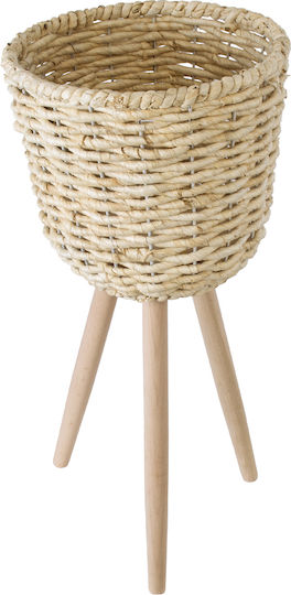 GloboStar Artificial Garden Limnos Planter Wicker Beige 37x37x56cm.