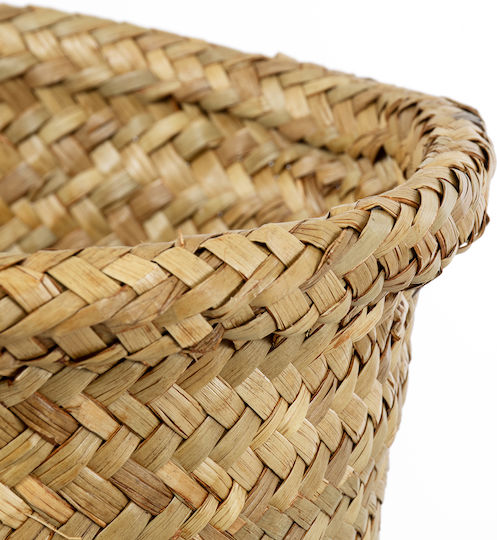 GloboStar Cecilia Übertopf Korbweide Beige mit Gestell 24x24x24εκ.