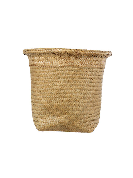 GloboStar Übertopf Korbweide Beige mit Gestell 26x26x26εκ.
