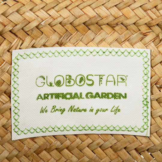 GloboStar Übertopf Korbweide Beige mit Gestell 30x30x30εκ.