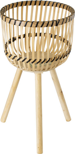 GloboStar Artificial Garden Folegandros Planter Wicker Beige with Stand 32x32x59cm.