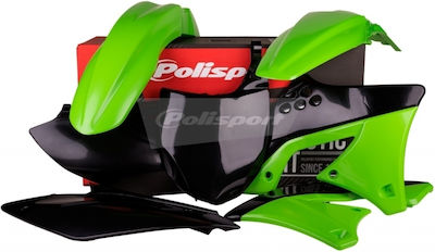 Polisport Set de Piese din Plastic pentru Motocicletă pentru Kawasaki KXF 250 Verde