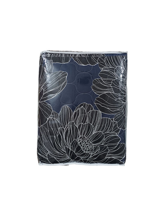 Charalambidis Textiles Ντάλια Κουβερλί Υπέρδιπλο από Βαμβάκι & Πολυεστέρα Μπλε 220x230cm