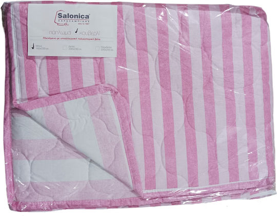 Charalambidis Textiles Iris Tagesdecke Einzelbett aus Baumwolle & Polyester Rosa 160x230cm