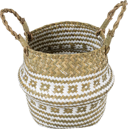 GloboStar Artificial Garden Symi Κασπώ Ψάθινο Μπεζ με Βάση 18x18x20εκ.