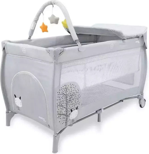 Asalvo Complet Laufstall 2 Ebenen mit Wickeltisch & Matratze Gray 75x125cm