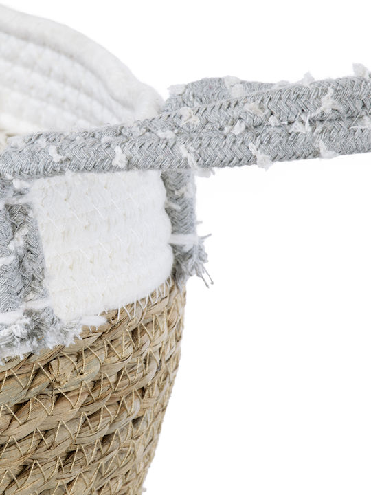 GloboStar Artificial Garden Sardinia Planter Macrame Beige with Stand 25x25x20cm.