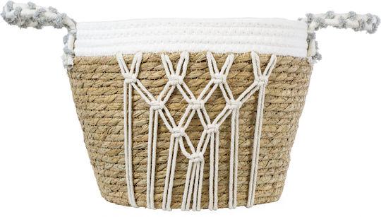 GloboStar Artificial Garden Sardinia Κασπώ Macrame Μπεζ με Βάση 25x25x20εκ.