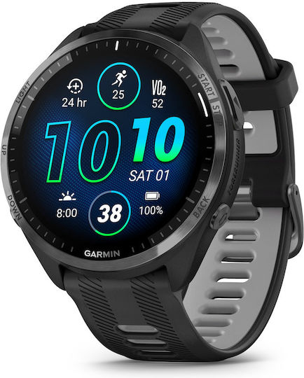 Garmin Forerunner 965 Titanium 47mm Waterproof Smartwatch with Heart Rate Monitor (Black/Powder Grey)