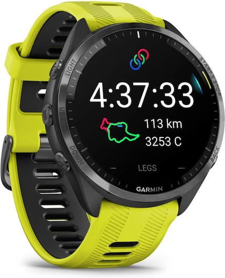 Garmin Forerunner 965 Titanium 47mm Waterproof Smartwatch with Heart Rate Monitor (Yellow)