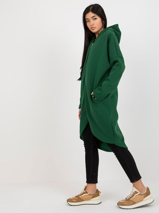 Rue Paris Women's Long Cardigan Dark Green