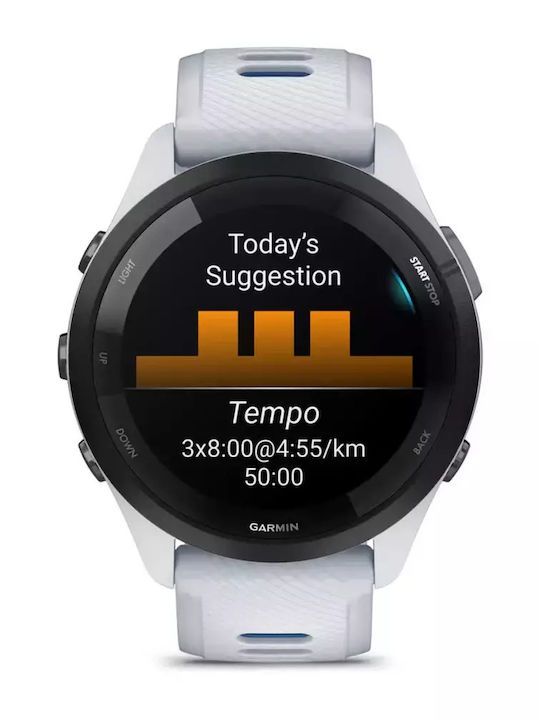 Garmin Forerunner 265 Smartwatch mit Pulsmesser (Whitestone/Tidal Blue)