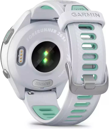 Garmin Forerunner 265s 42mm Waterproof Smartwatch with Heart Rate Monitor (Whitestone/Neo Tropic)