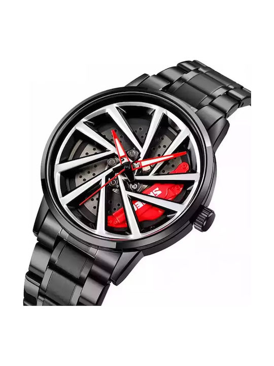 Skmei Digital Men's Watch 46mm Battery With Metal Bracelet Black