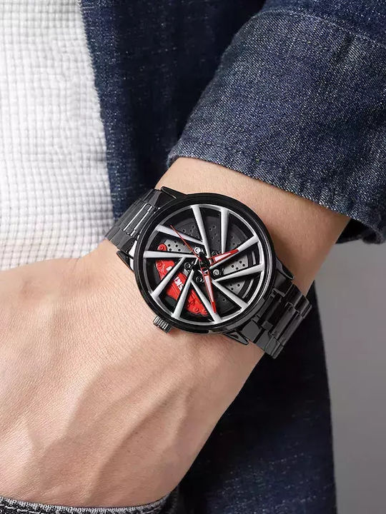 Skmei Digital Men's Watch 46mm Battery With Metal Bracelet Black