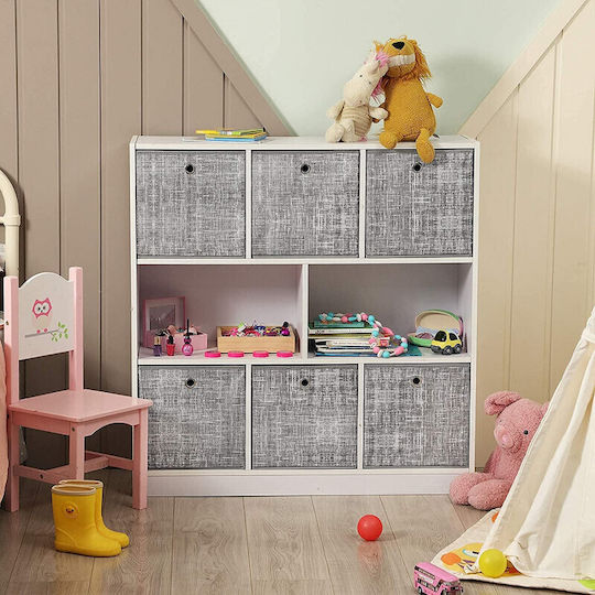 Songmics Tesatura Cutie de Depozitare cu Capac Gri 30x30x30cm 6buc