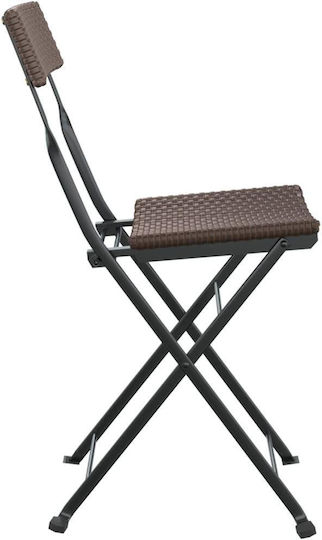 Outdoor-Sessel Metallisch Braun 2Stück 40x45x79εκ.