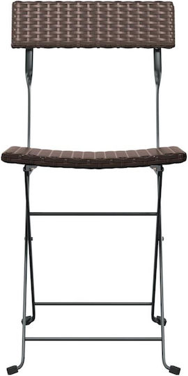 Outdoor-Sessel Metallisch Braun 2Stück 40x45x79εκ.