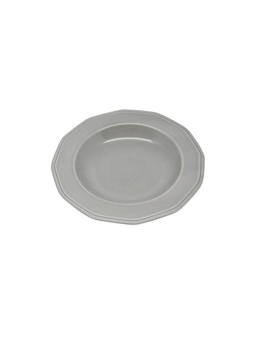 Ankor Premium Classic Plate Soup made of Porcelain Gray with Diameter 23cm